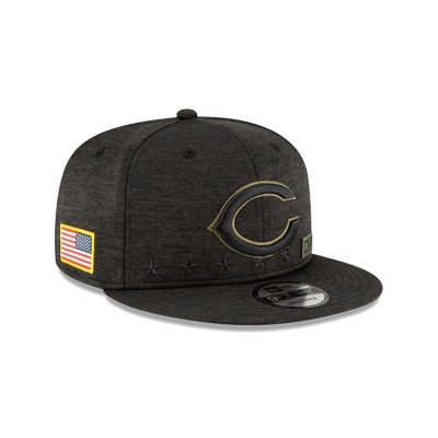 Black Chicago Bears Hat - New Era NFL Salute To Service 9FIFTY Snapback Caps USA7642509